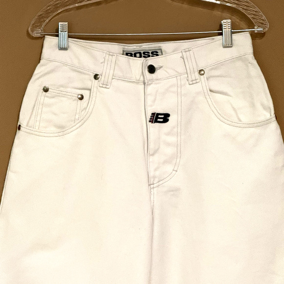 Vintage BOSS Jeans Mens White Baggy Wide Leg 30x32 JNCO Style Made in USA - Picture 11 of 11